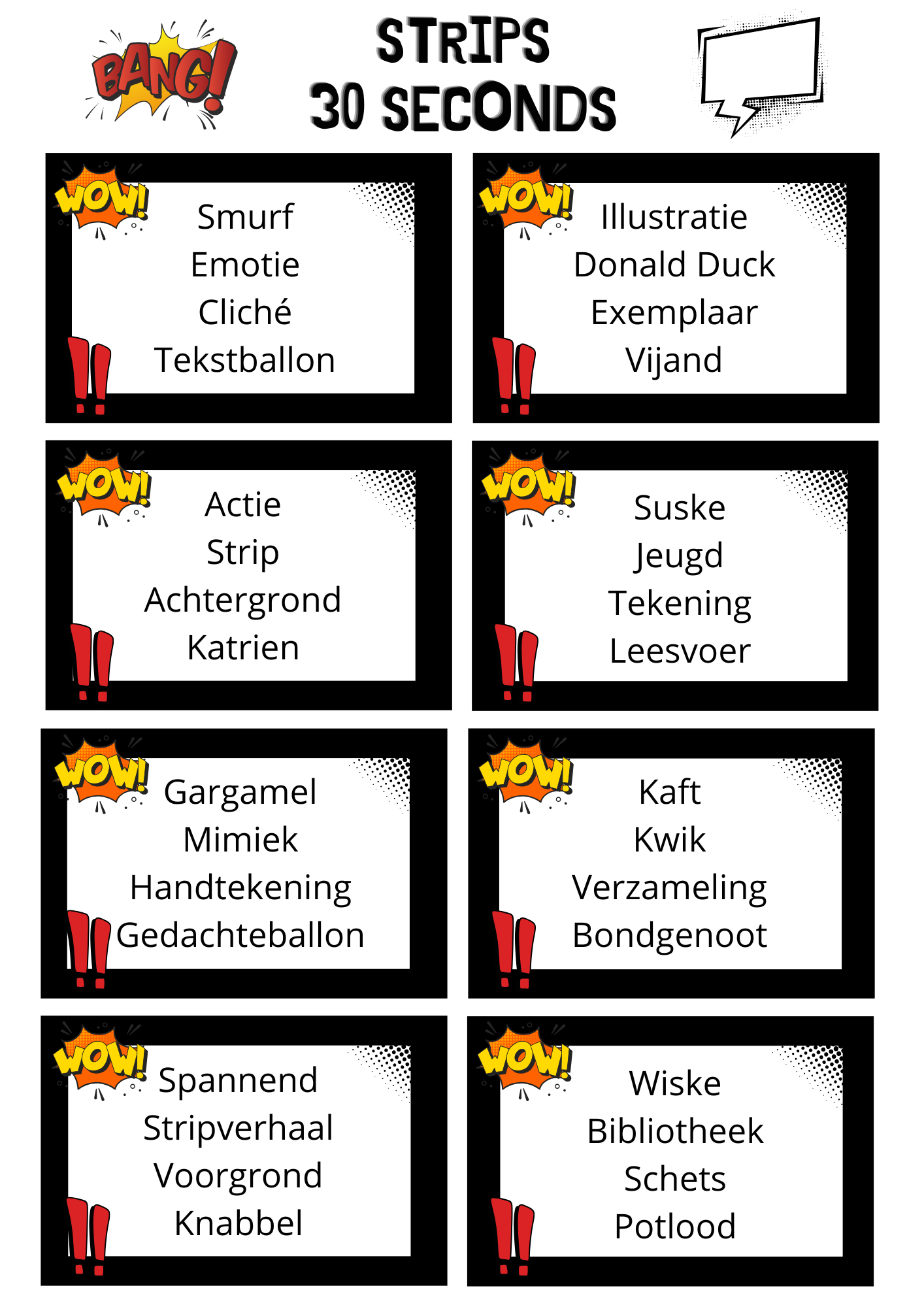 30 seconds thema 'Strips'