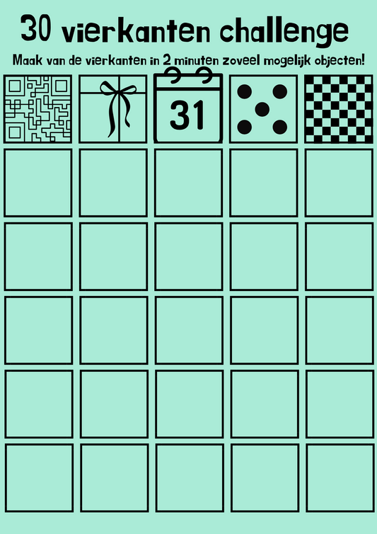 30 vierkanten challenge - gratis download
