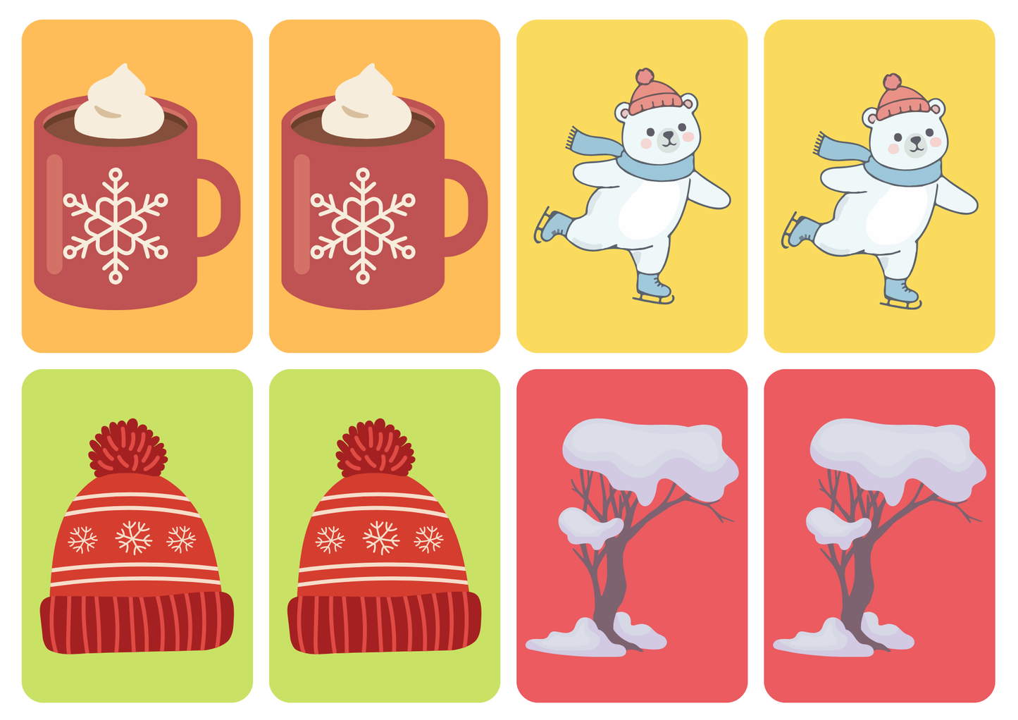 Matching cards thema 'sneeuw'