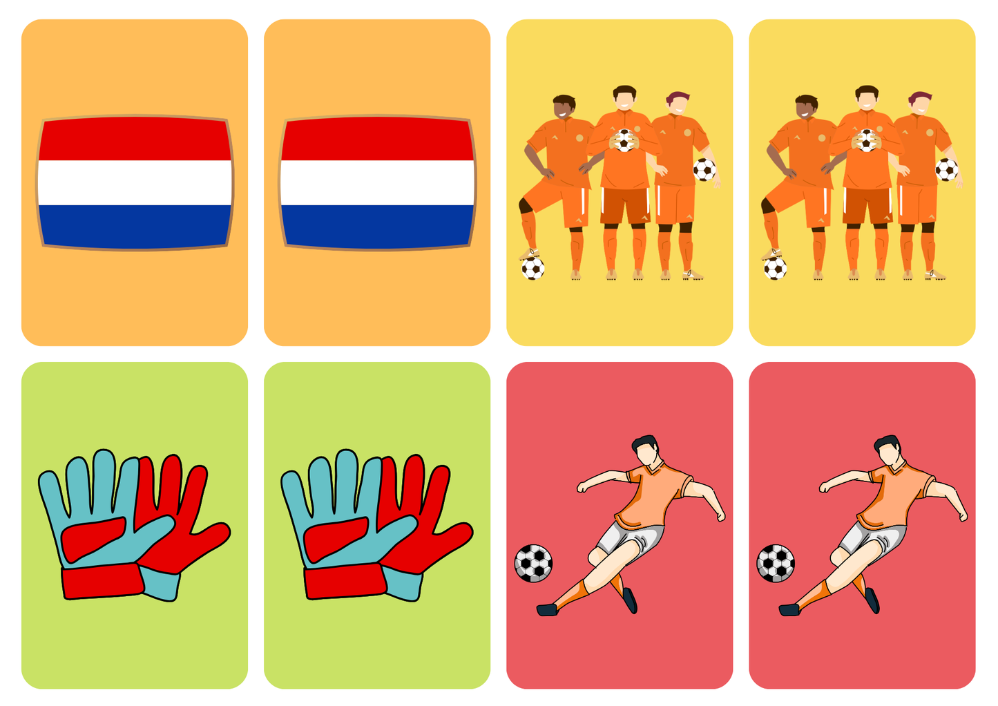 Matching cards thema 'Voetbal'