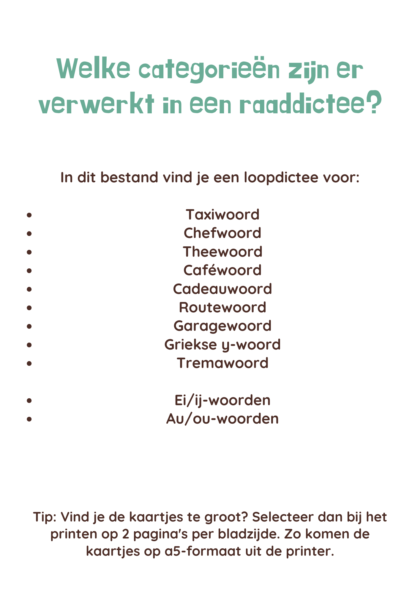Raaddictee-bundel groep 6