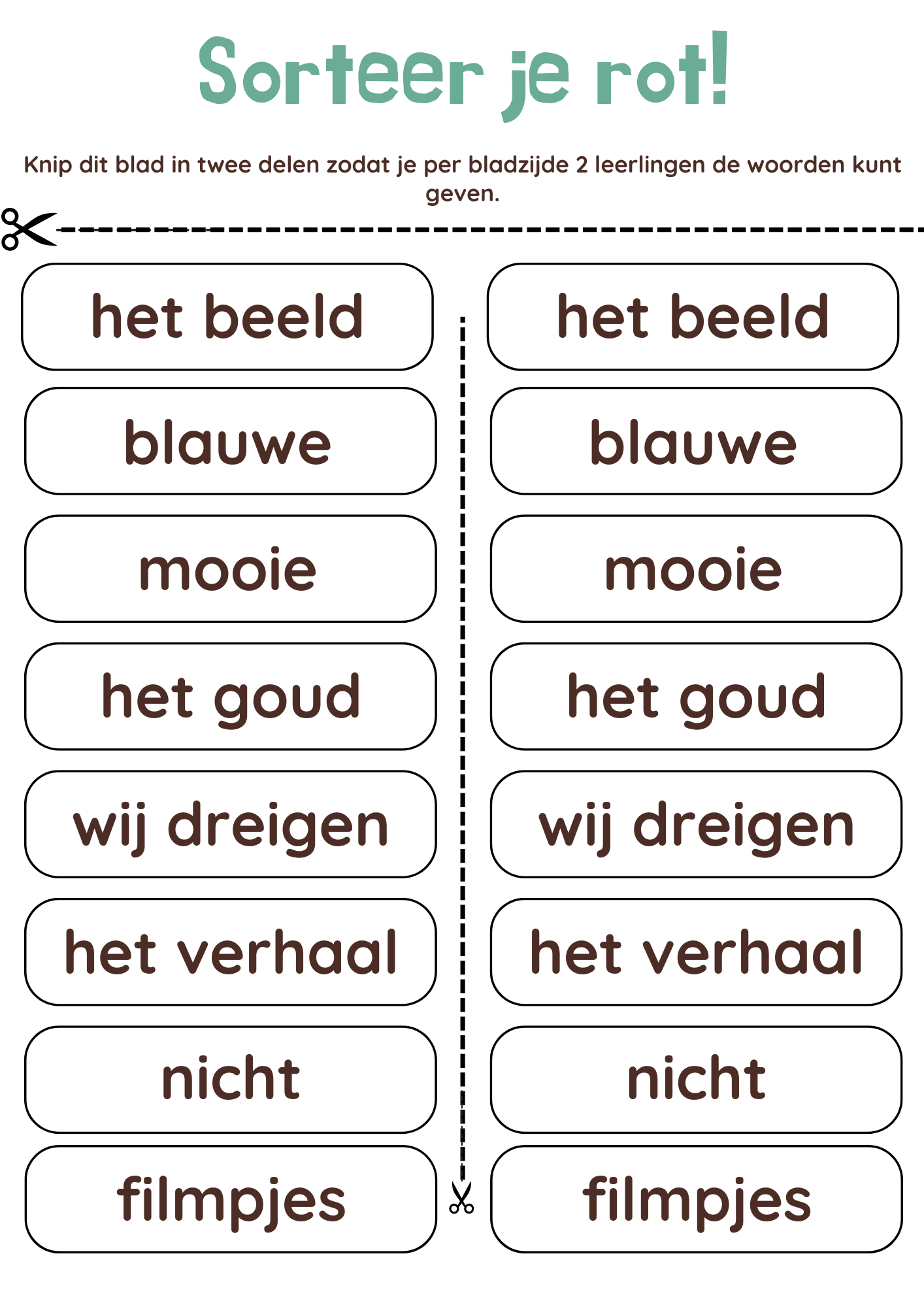 Sorteer je rot! - eind groep 4 spelling