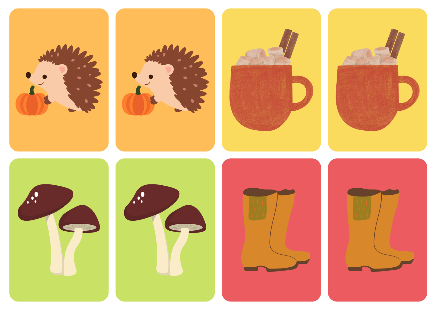 Matching cards - thema Herfst