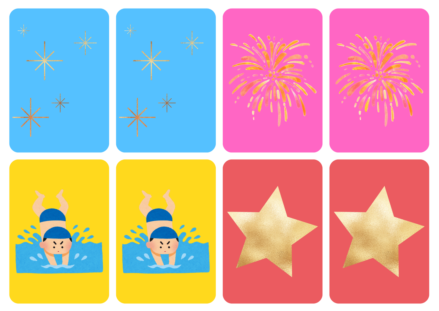 Matching cards - thema 'Nieuwjaar'