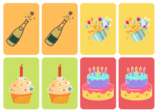 Matching cards thema 'Feest'