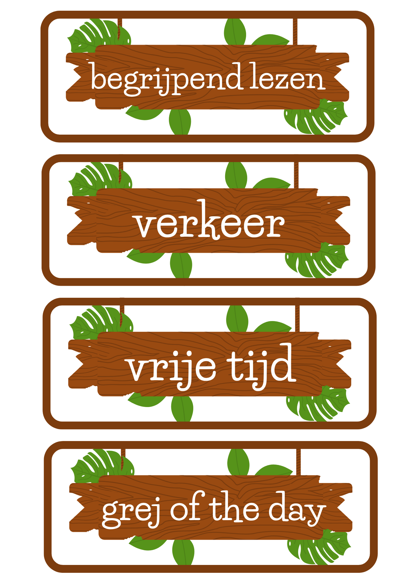 Dagritmekaarten thema 'Jungle'