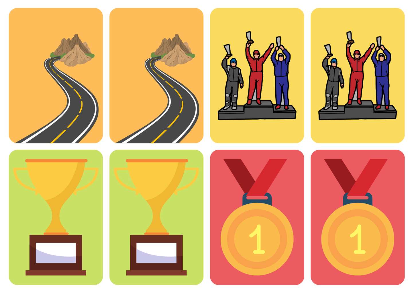 Matching cards thema Racen