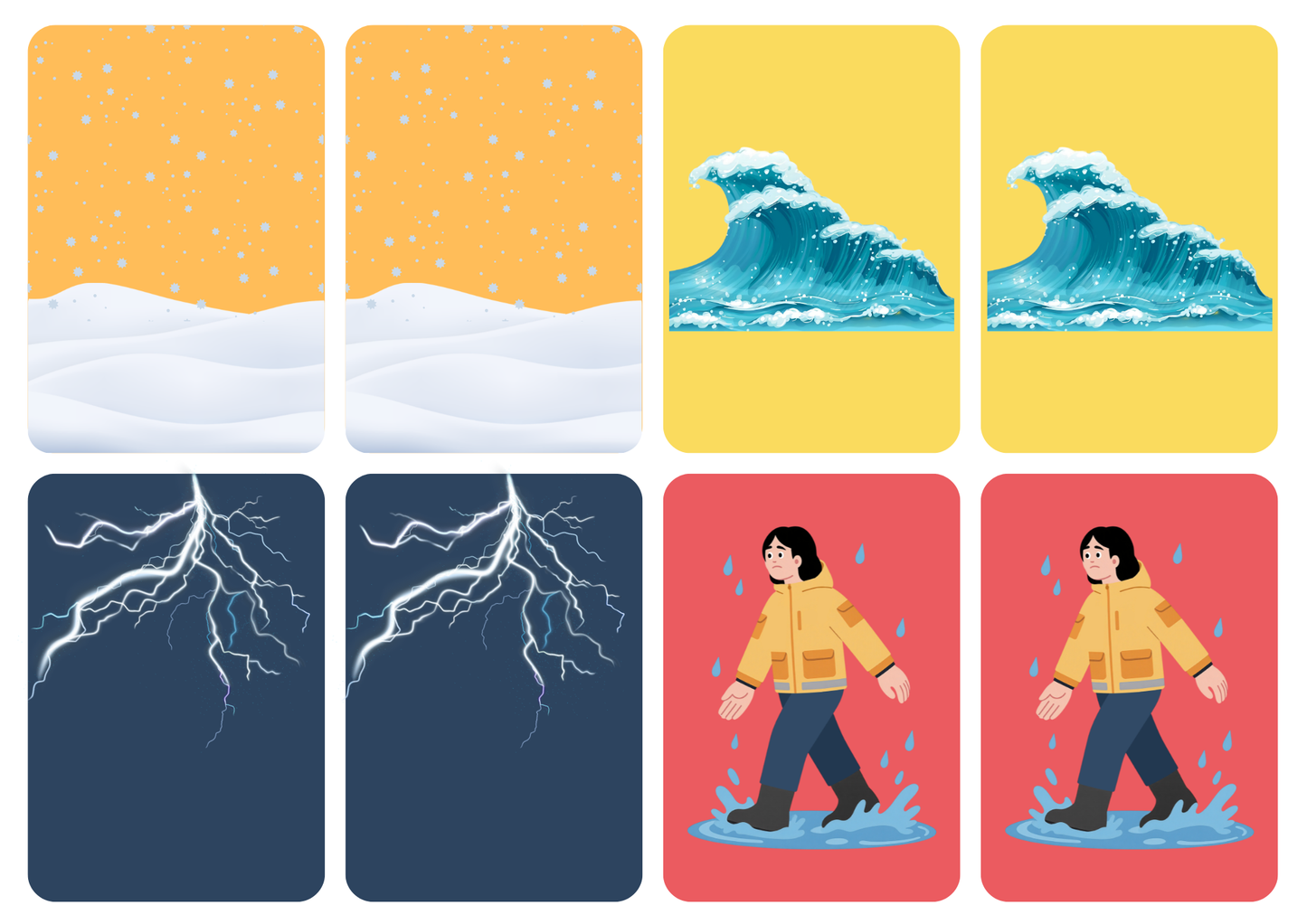 Matching cards thema 'Weer'