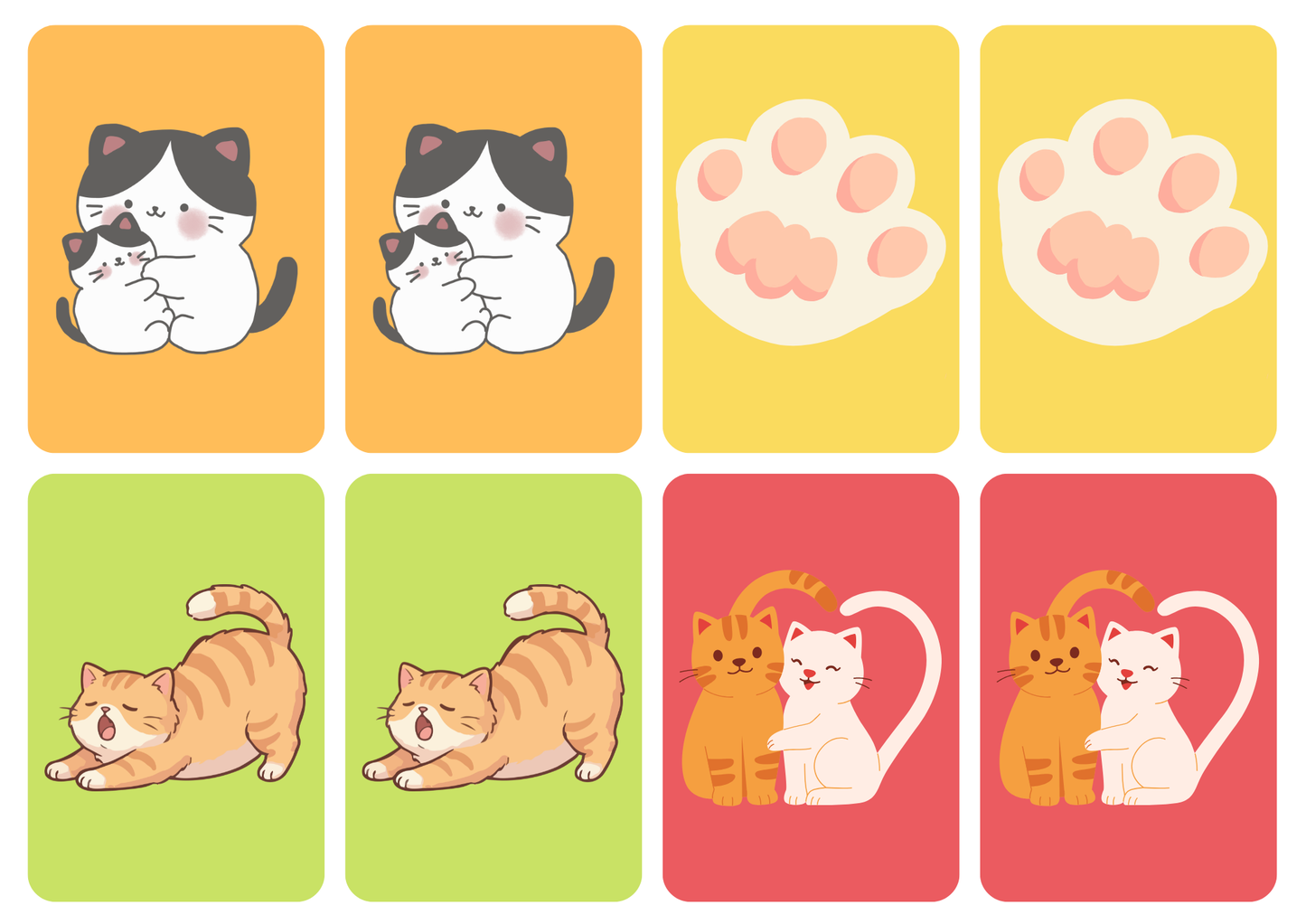 Matching cards thema 'Katten'