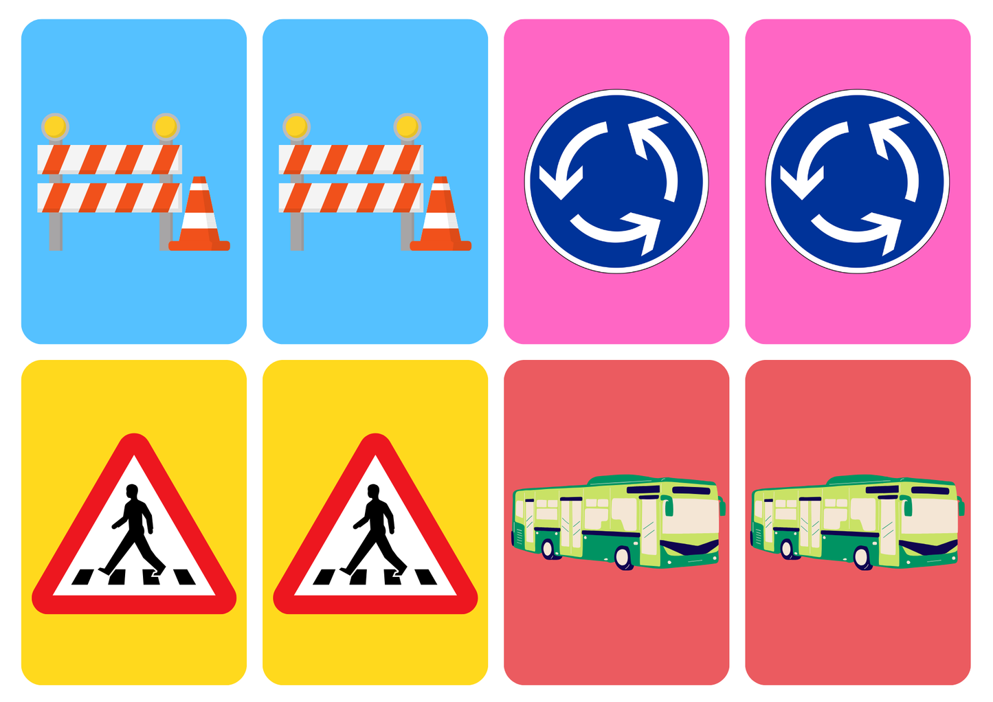 Matching cards - thema 'Verkeer'