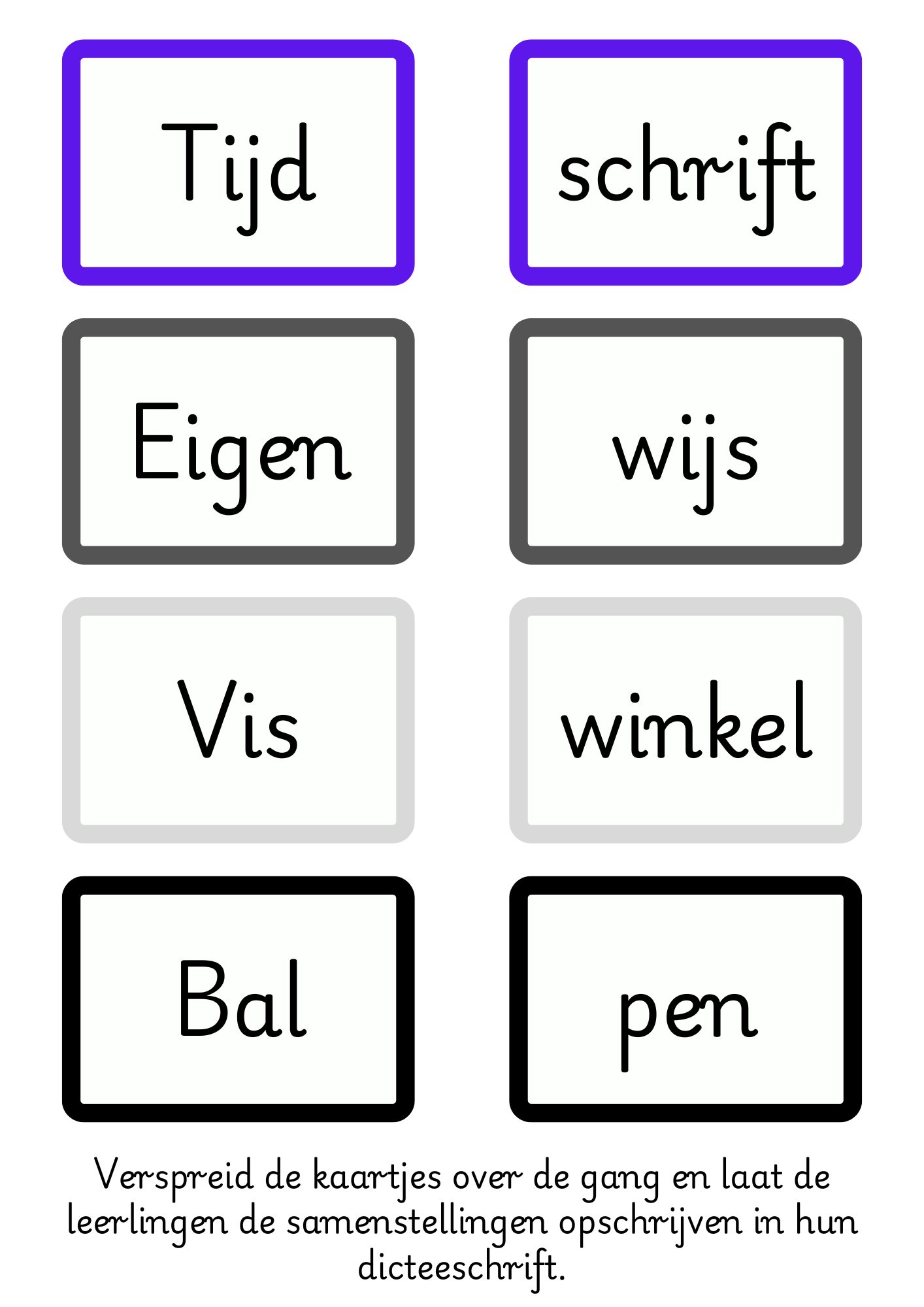Samenstellingen-dictee - gratis download