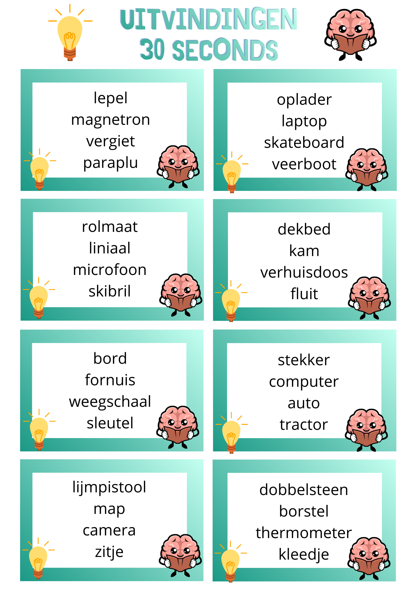 30 seconds - thema 'Uitvindingen'