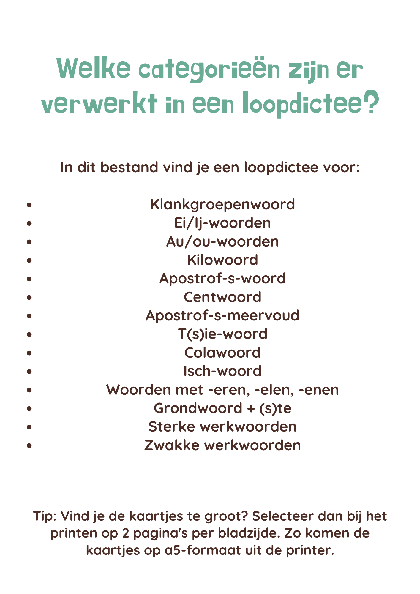 ALLE loopdictee bundels - groep 3 t/m groep 8