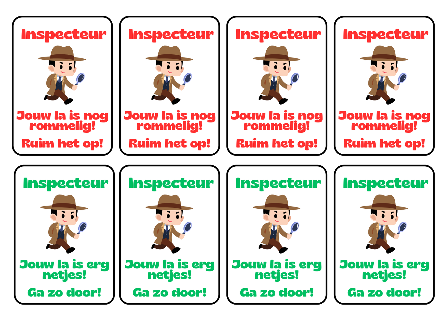 Inspecteur kaartjes - gratis download