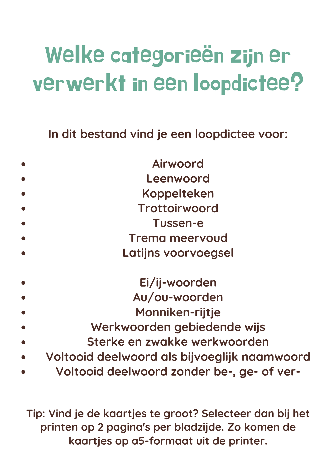 ALLE loopdictee bundels - groep 3 t/m groep 8