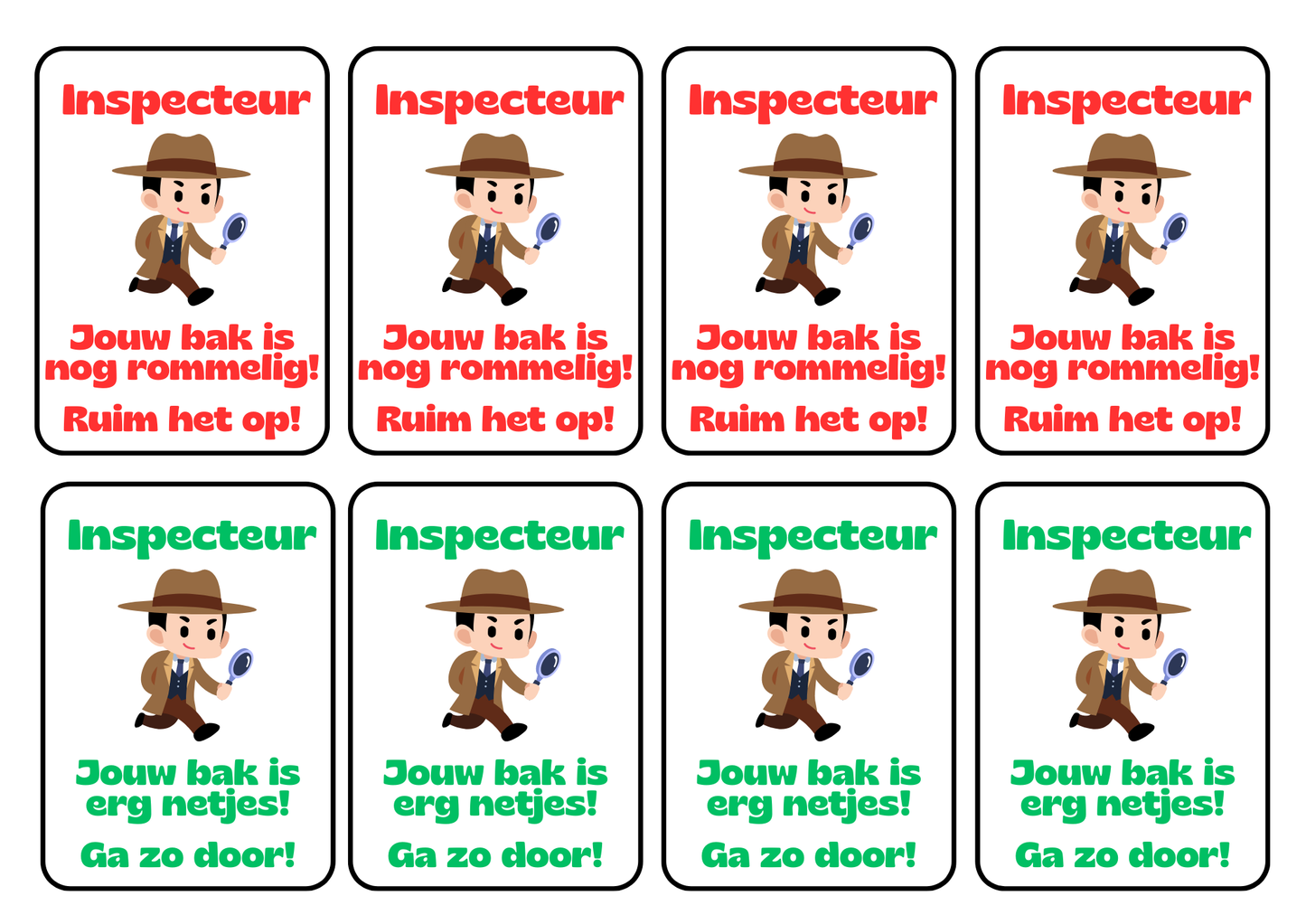 Inspecteur kaartjes - gratis download