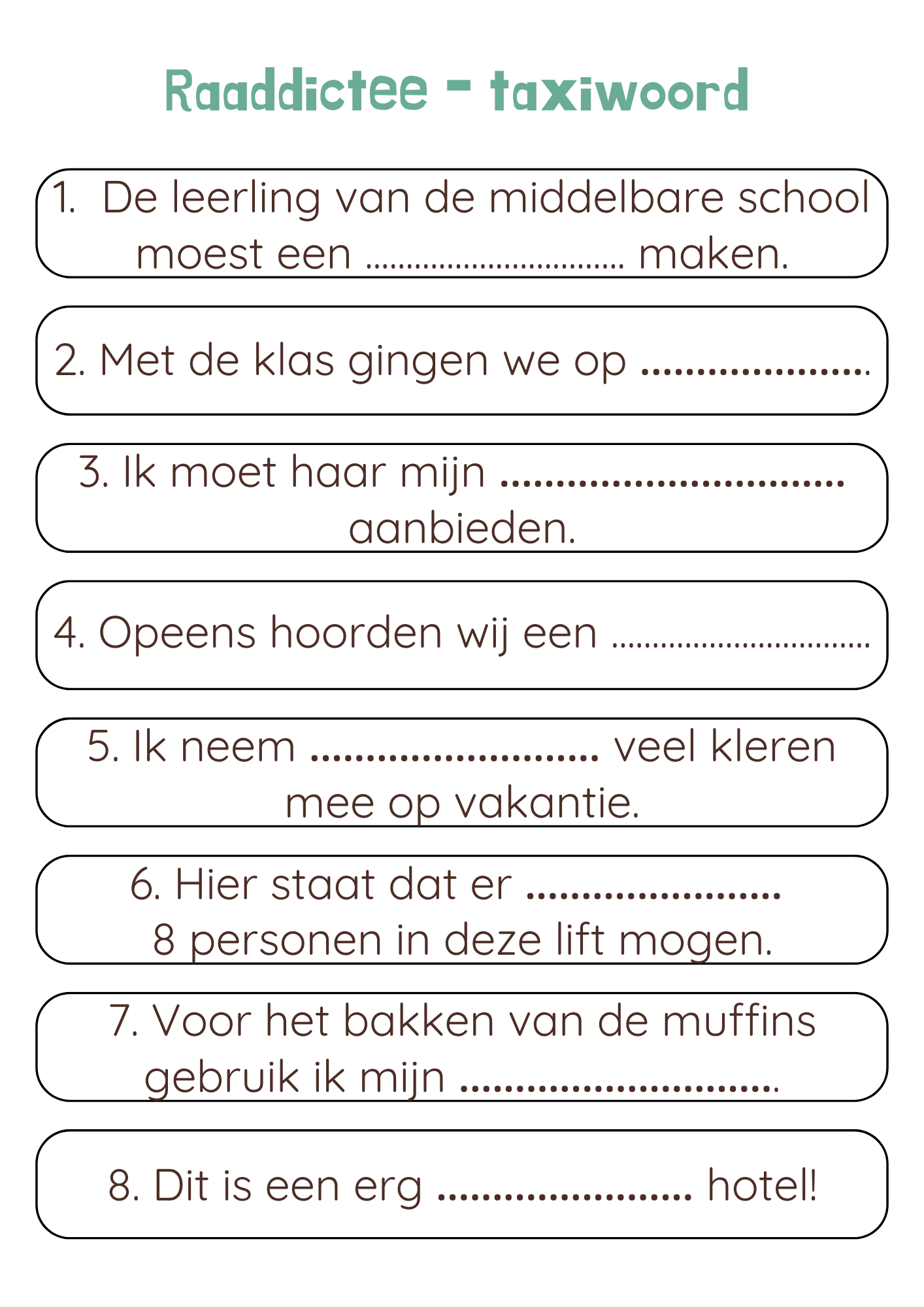 Raaddictee-bundel groep 6
