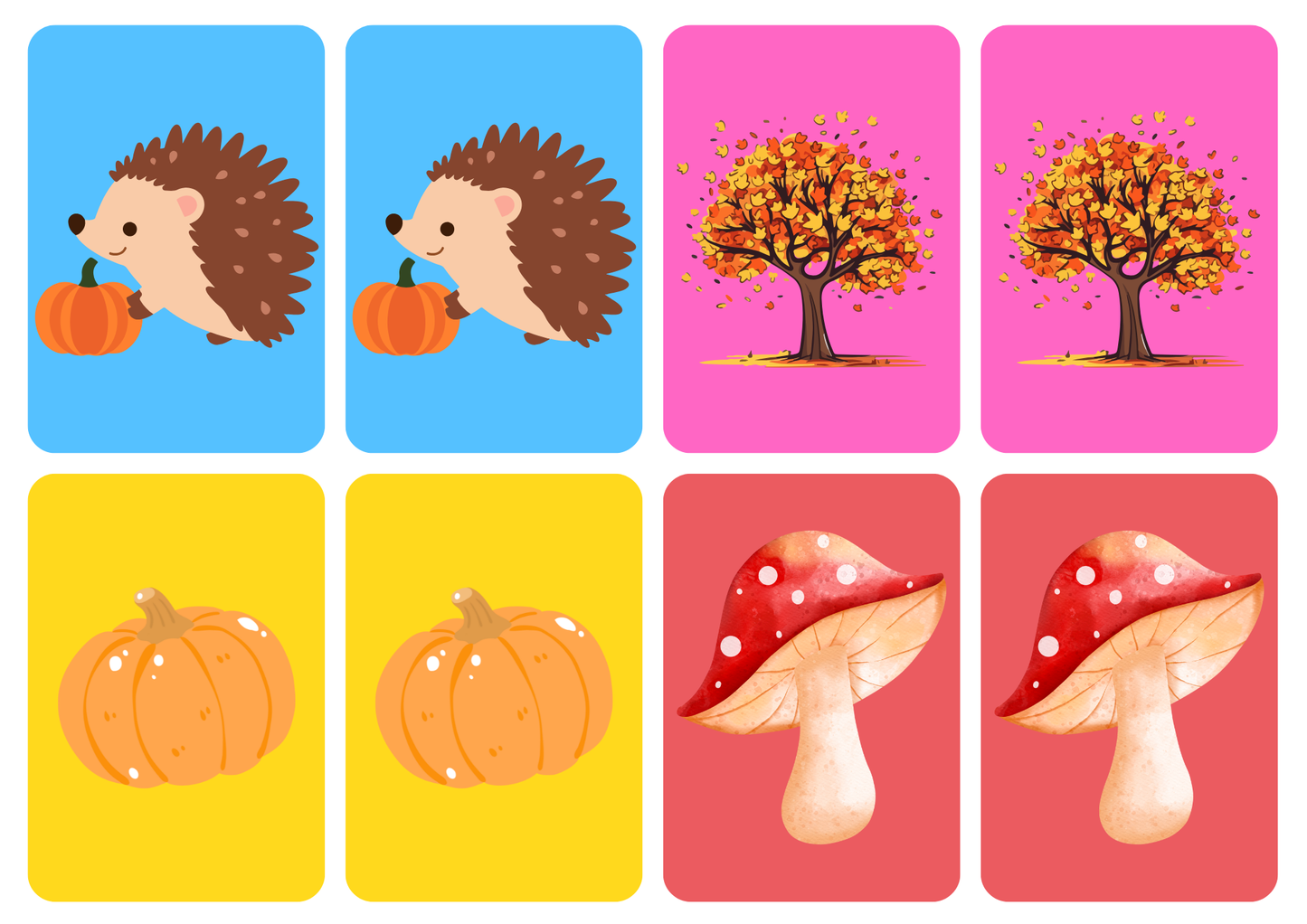 Matching cards thema 'Seizoenen'