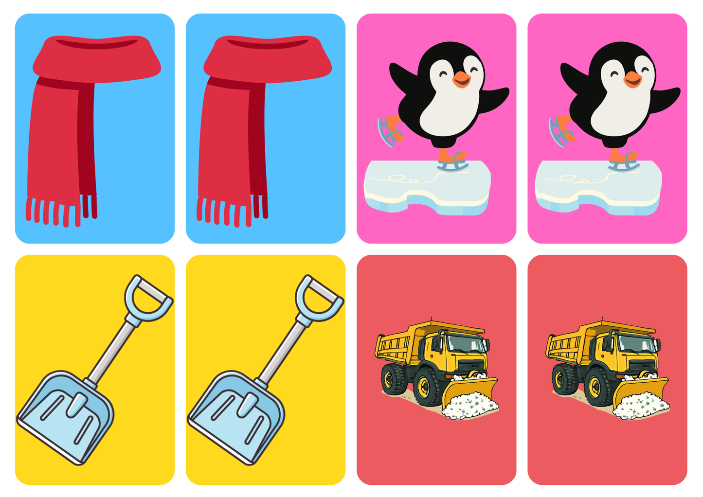 Matching cards thema 'sneeuw'