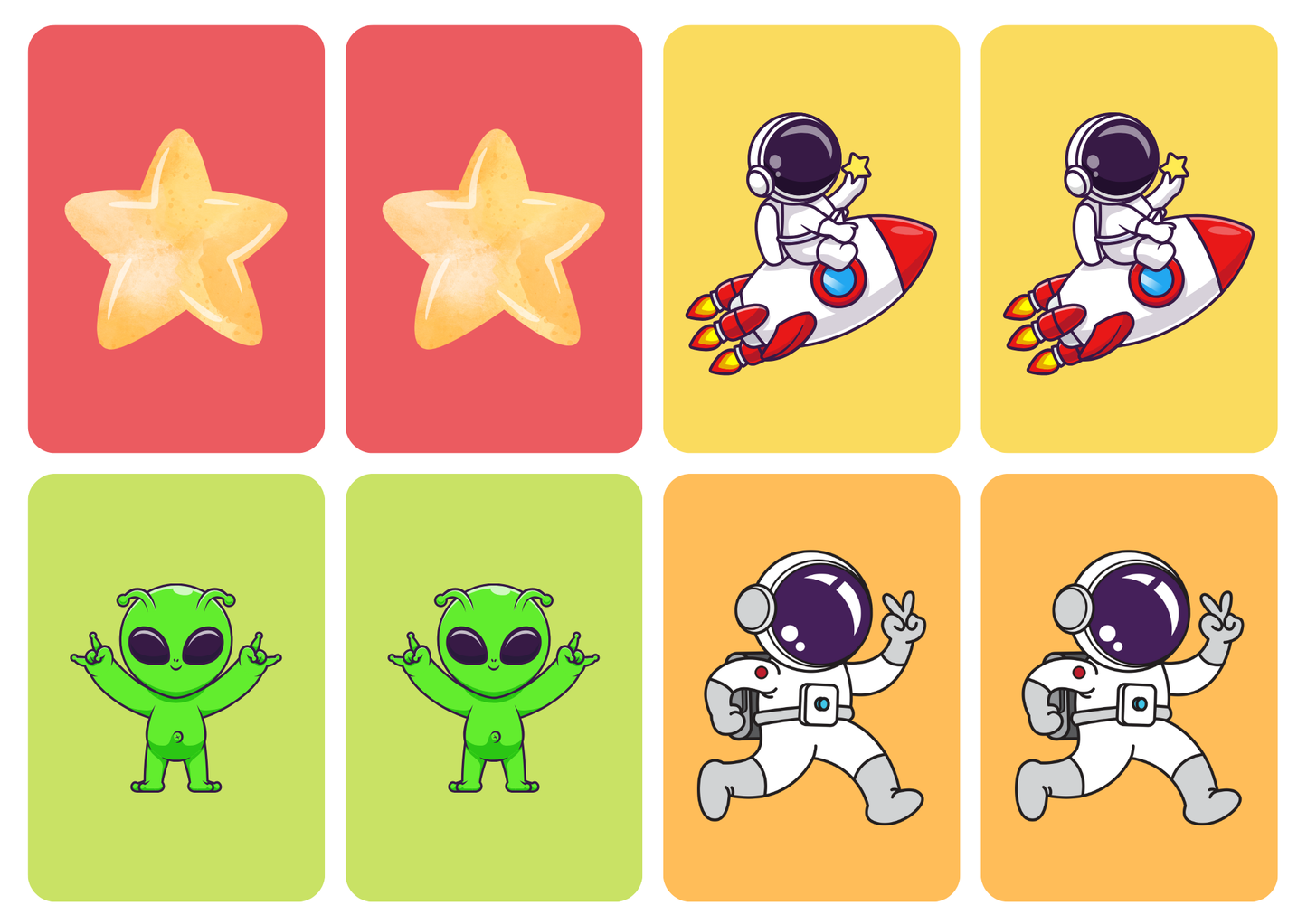 Matching cards - thema 'Ruimte'