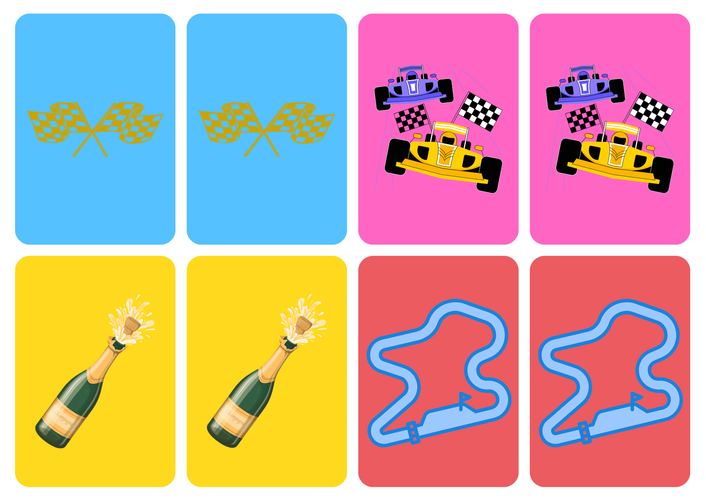 Matching cards thema Racen