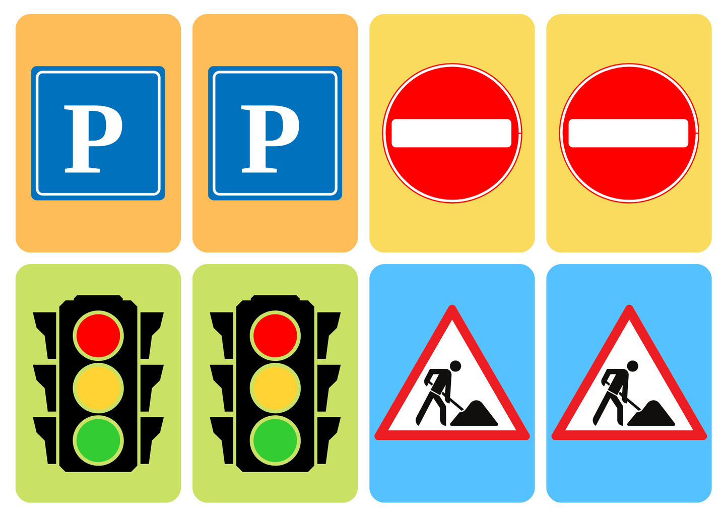 Matching cards - thema 'Verkeer'