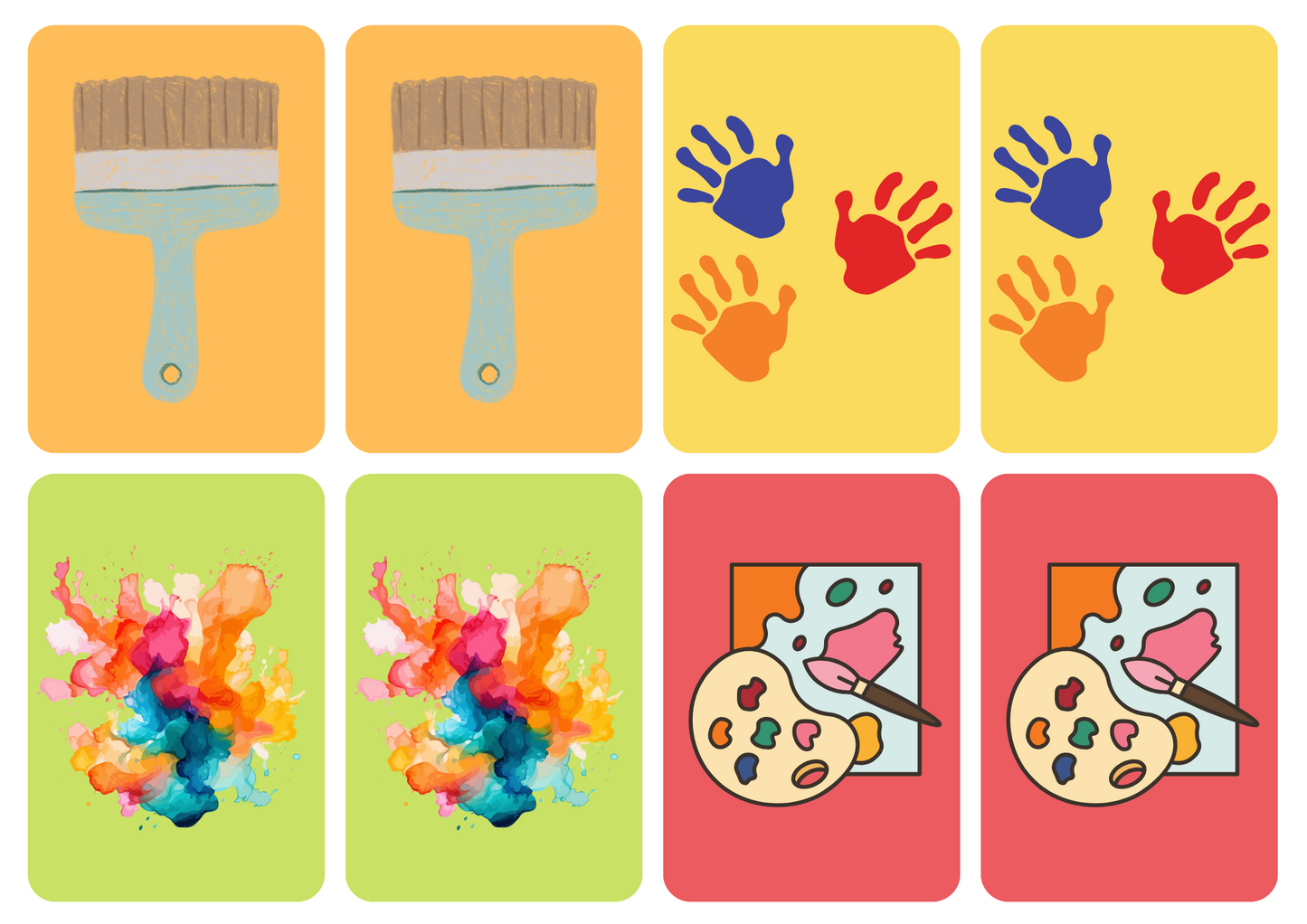 Matching cards - thema 'Kunst'