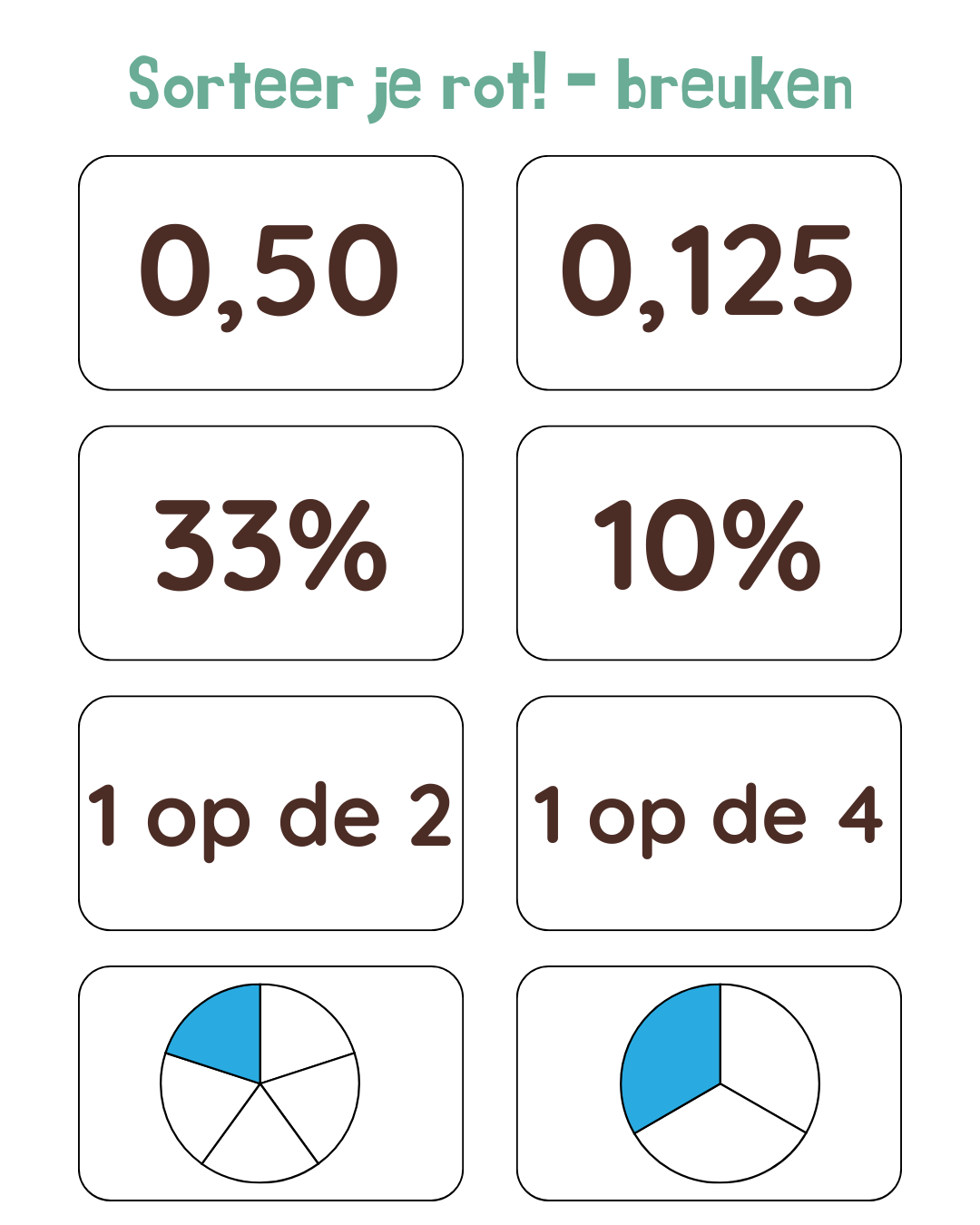 Sorteer je rot! - rekenen met breuken