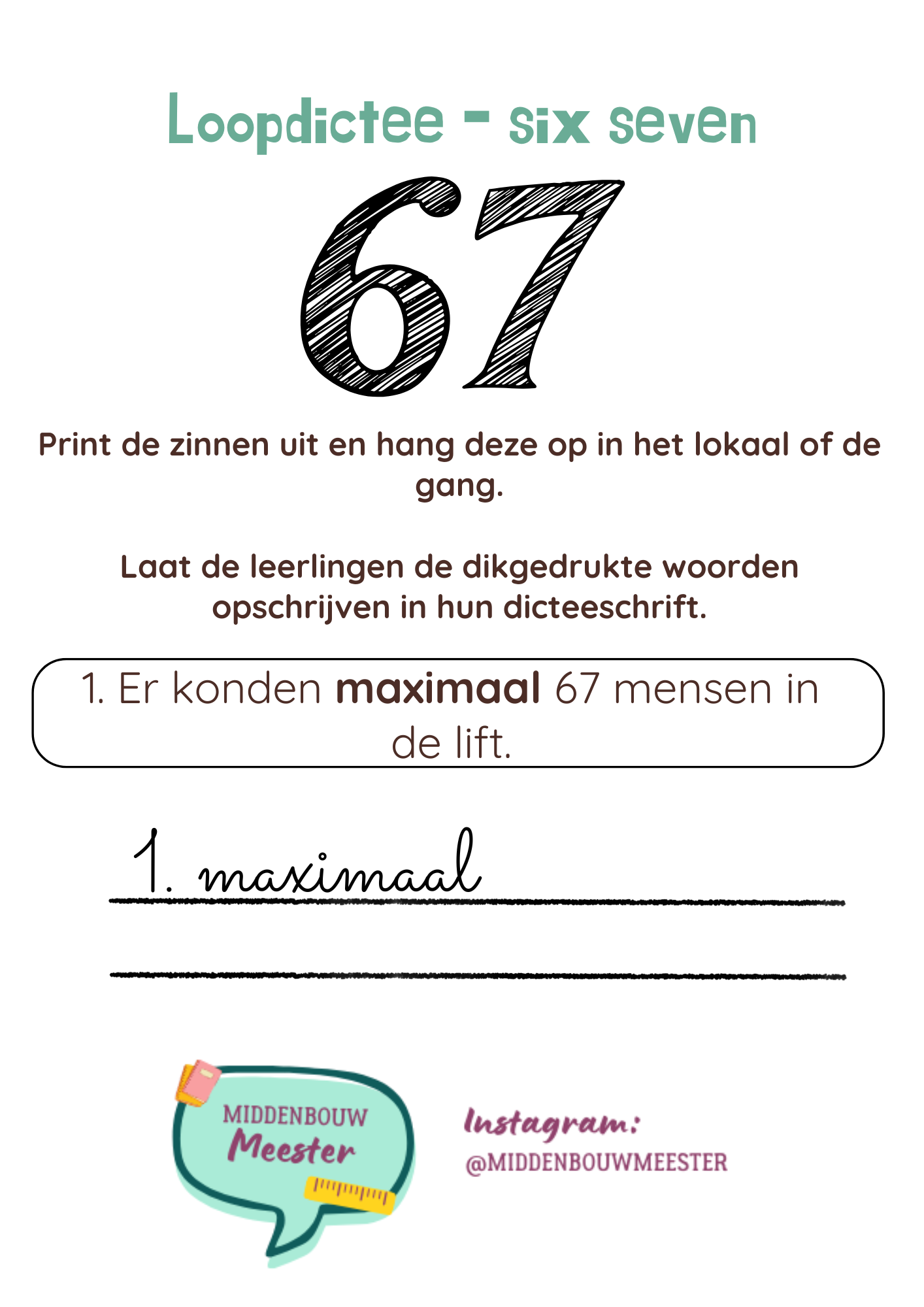 Loopdictee - six seven