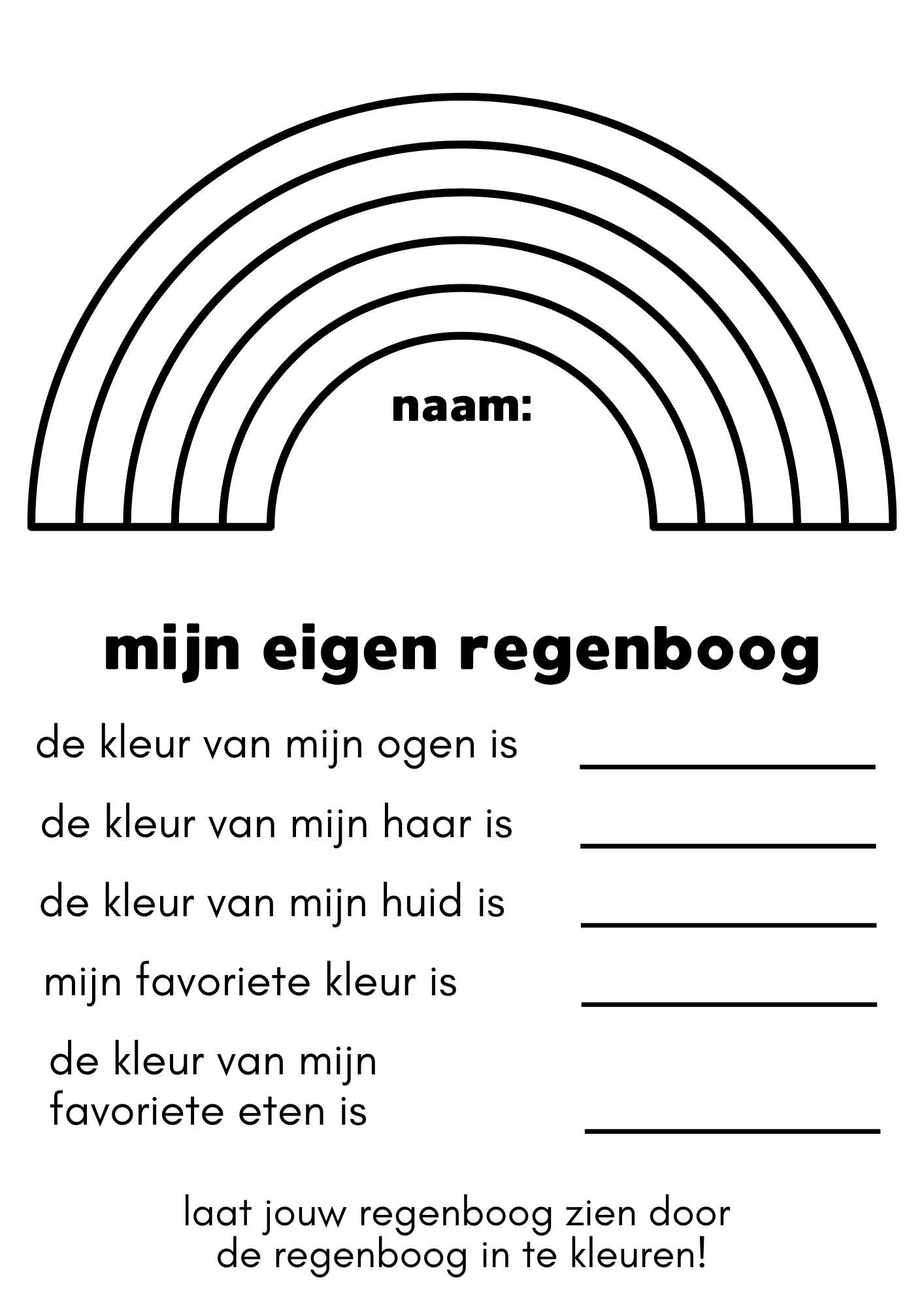 Mijn eigen regenboog - gratis download