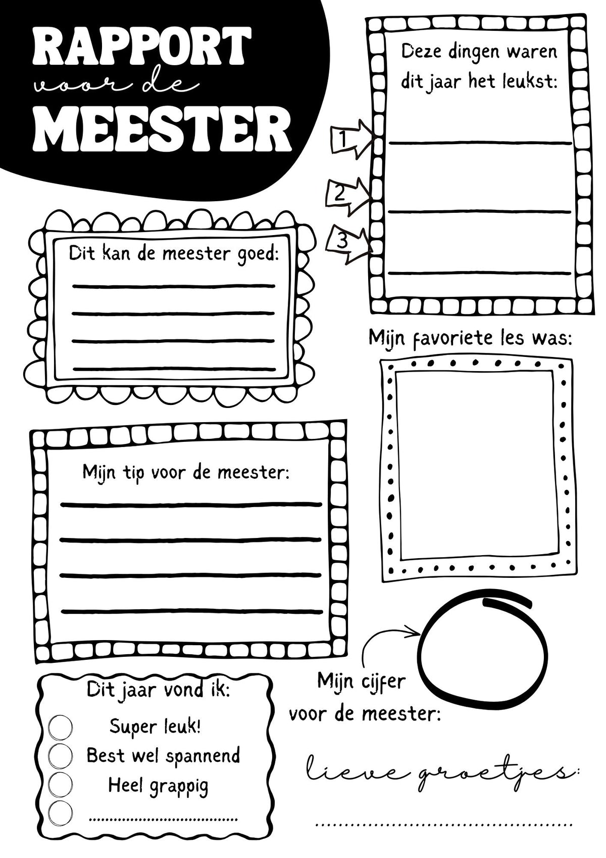 Rapport voor de juf en meester – Middenbouwmeester
