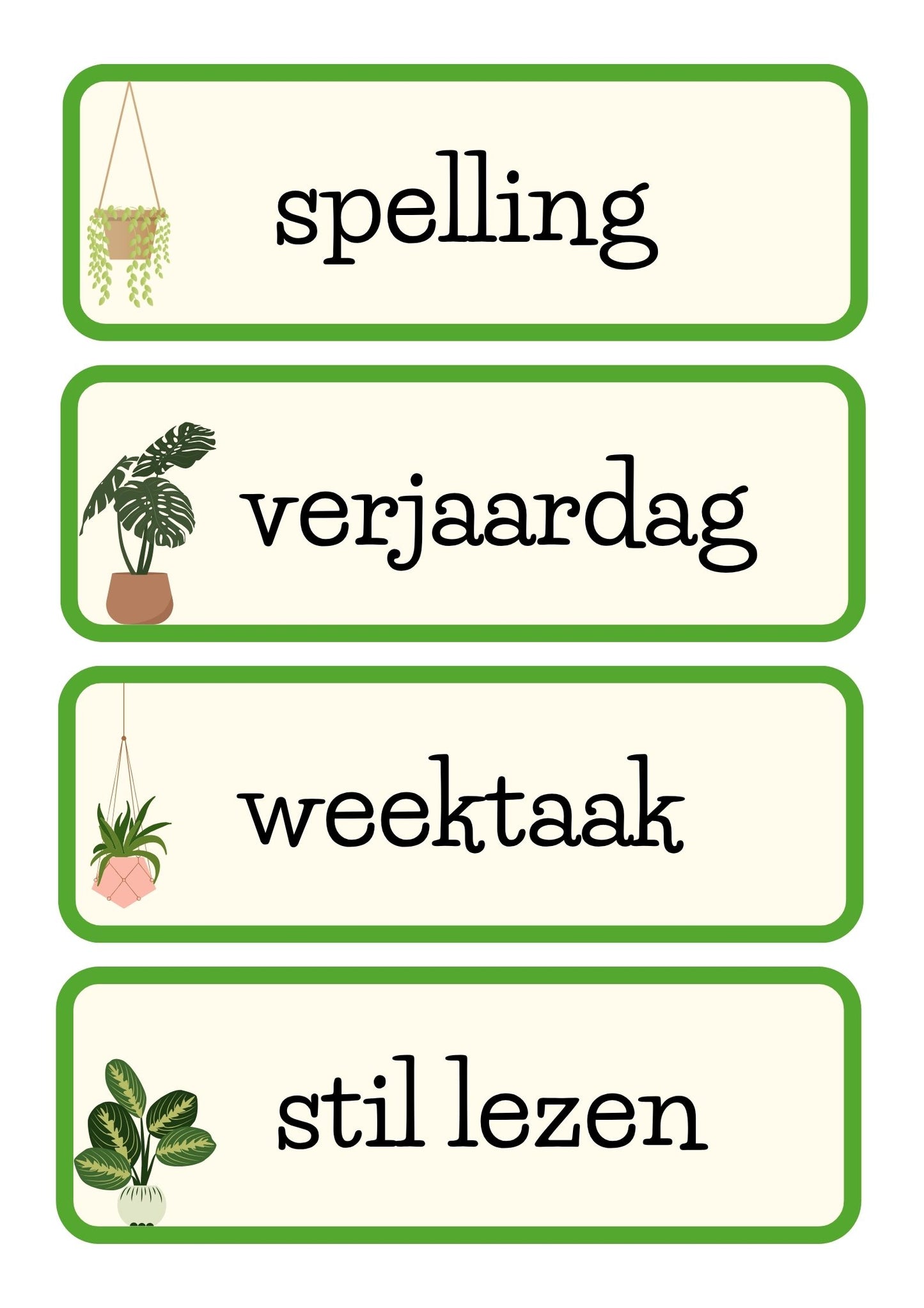 Dagritmekaarten thema 'Planten'