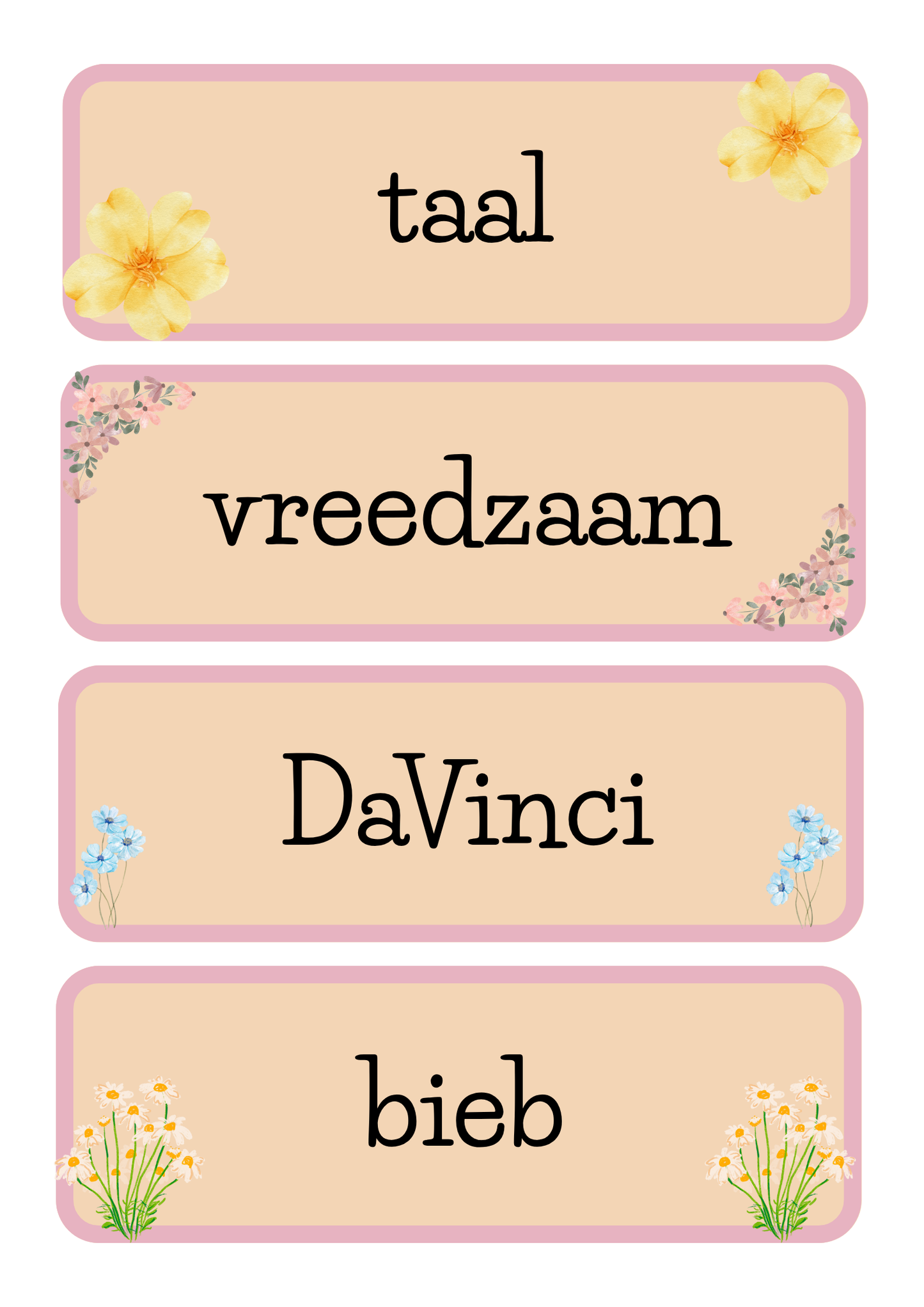 Dagritmekaarten thema 'Bloemen'