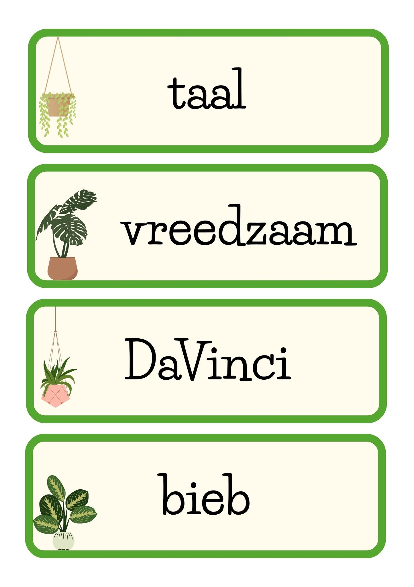 Dagritmekaarten thema 'Planten'