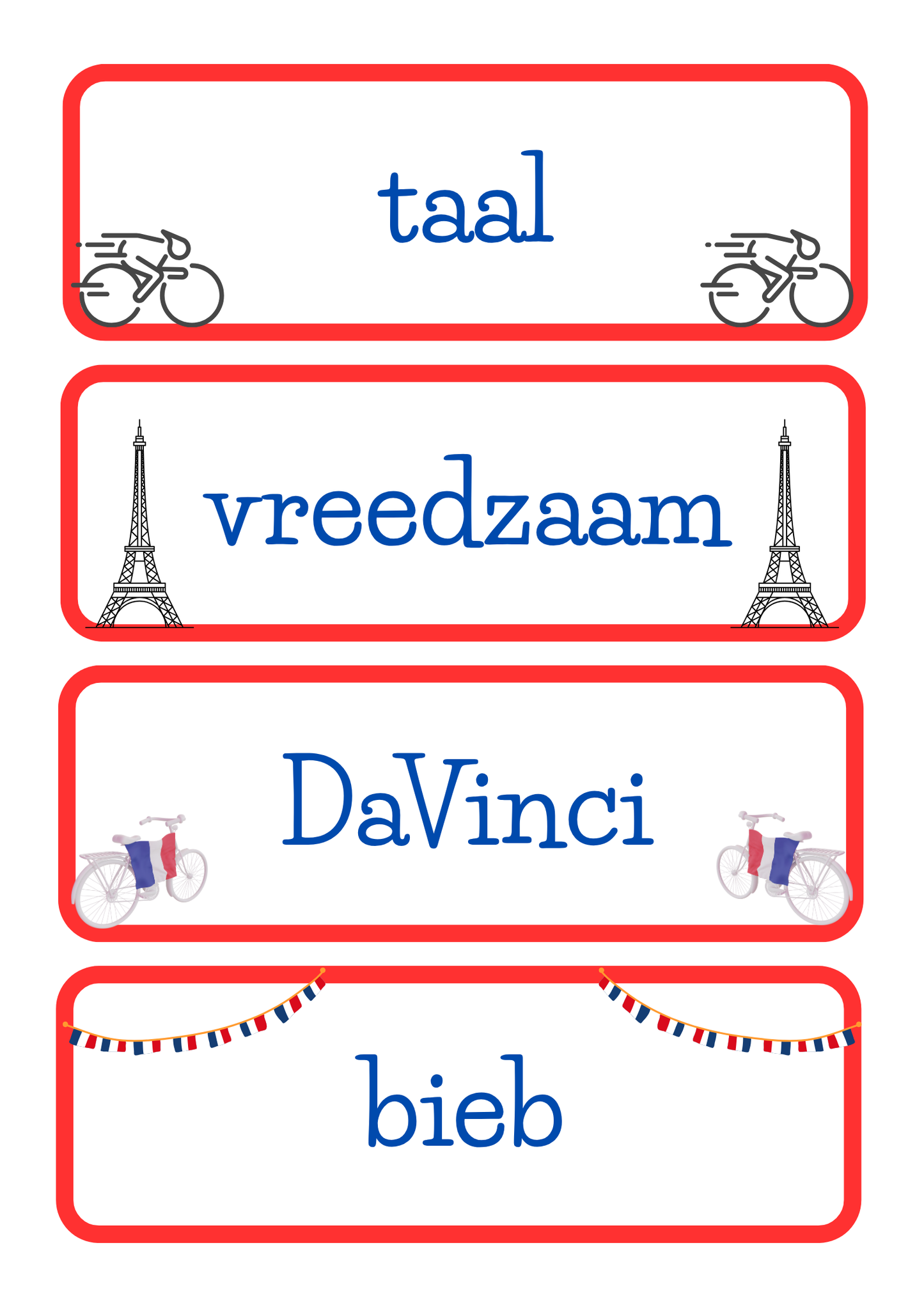 Dagritmekaarten thema 'Tour de France'