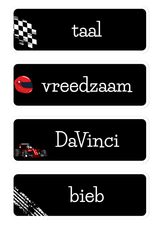 Dagritmekaarten thema 'Racen' of 'Formule 1'