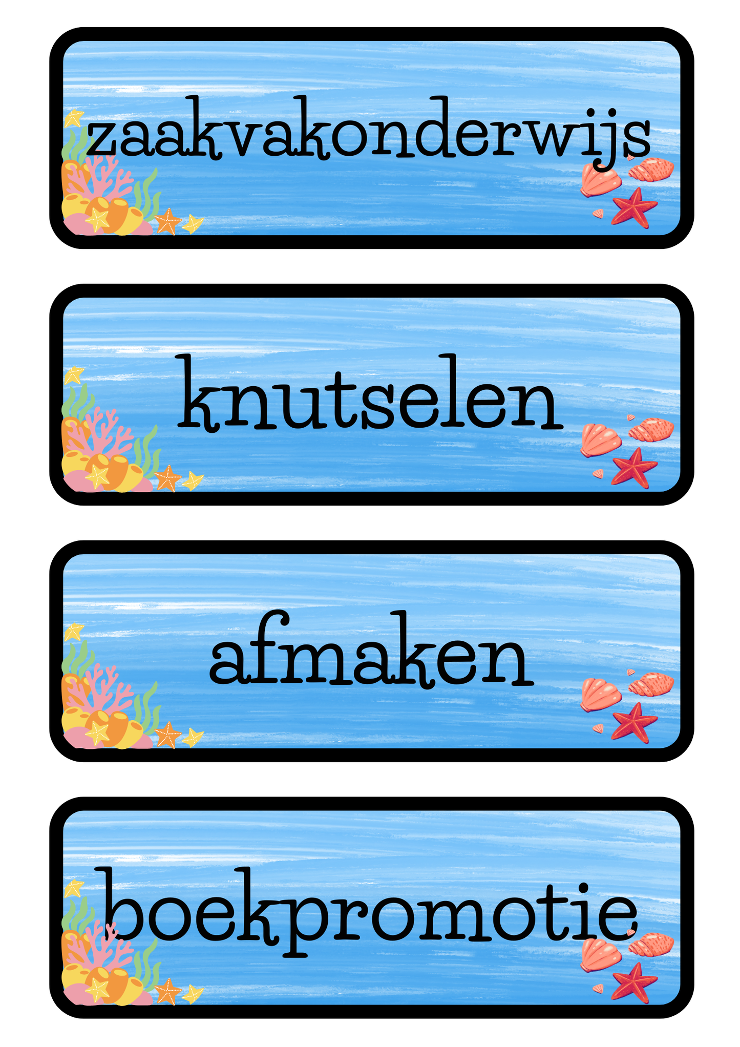 Dagritmekaarten thema 'Onder water'