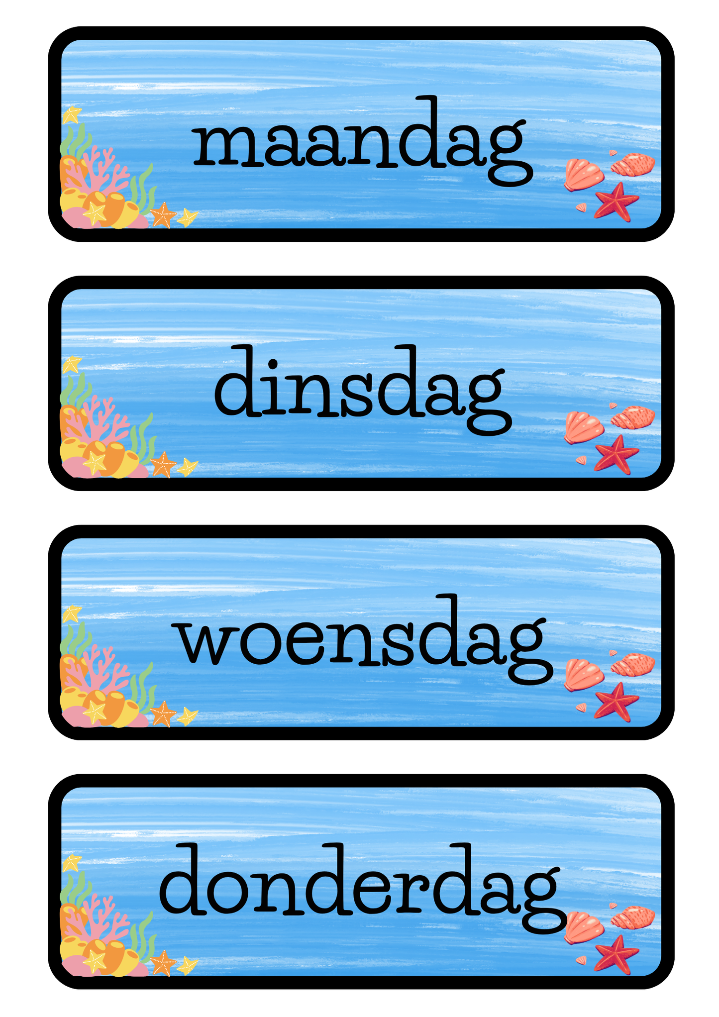 Dagritmekaarten thema 'Onder water'