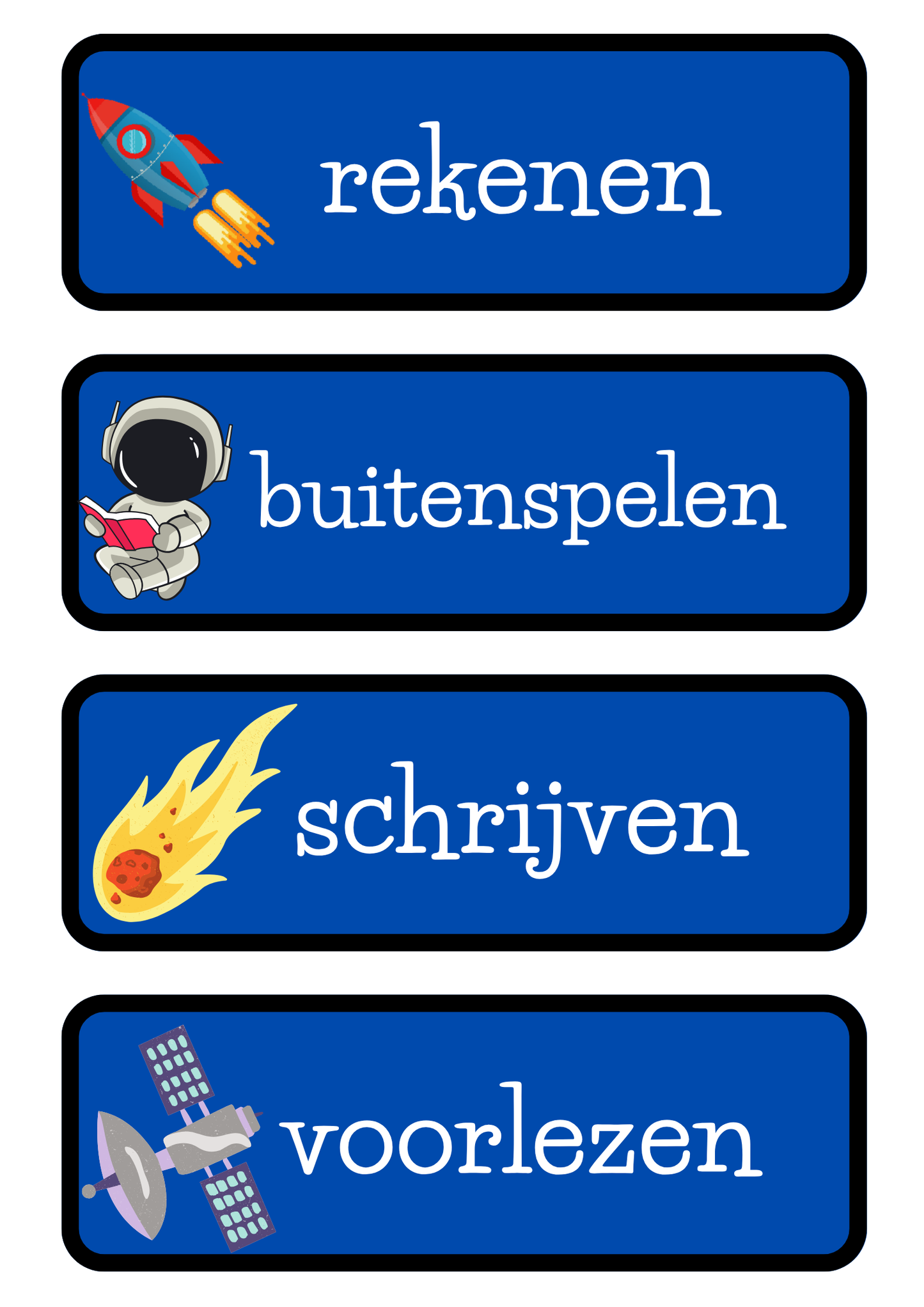 Dagritmekaarten thema 'Ruimte'