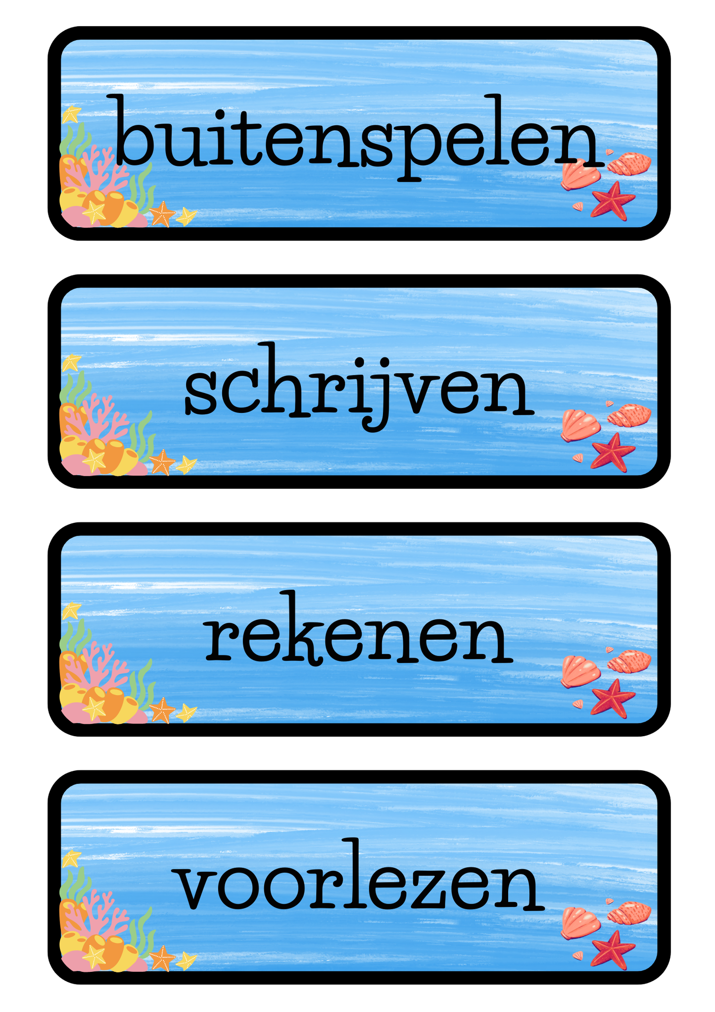 Dagritmekaarten thema 'Onder water'