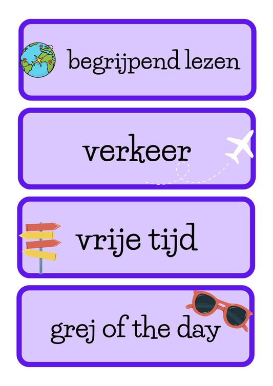 Dagritmekaarten thema 'Reizen'