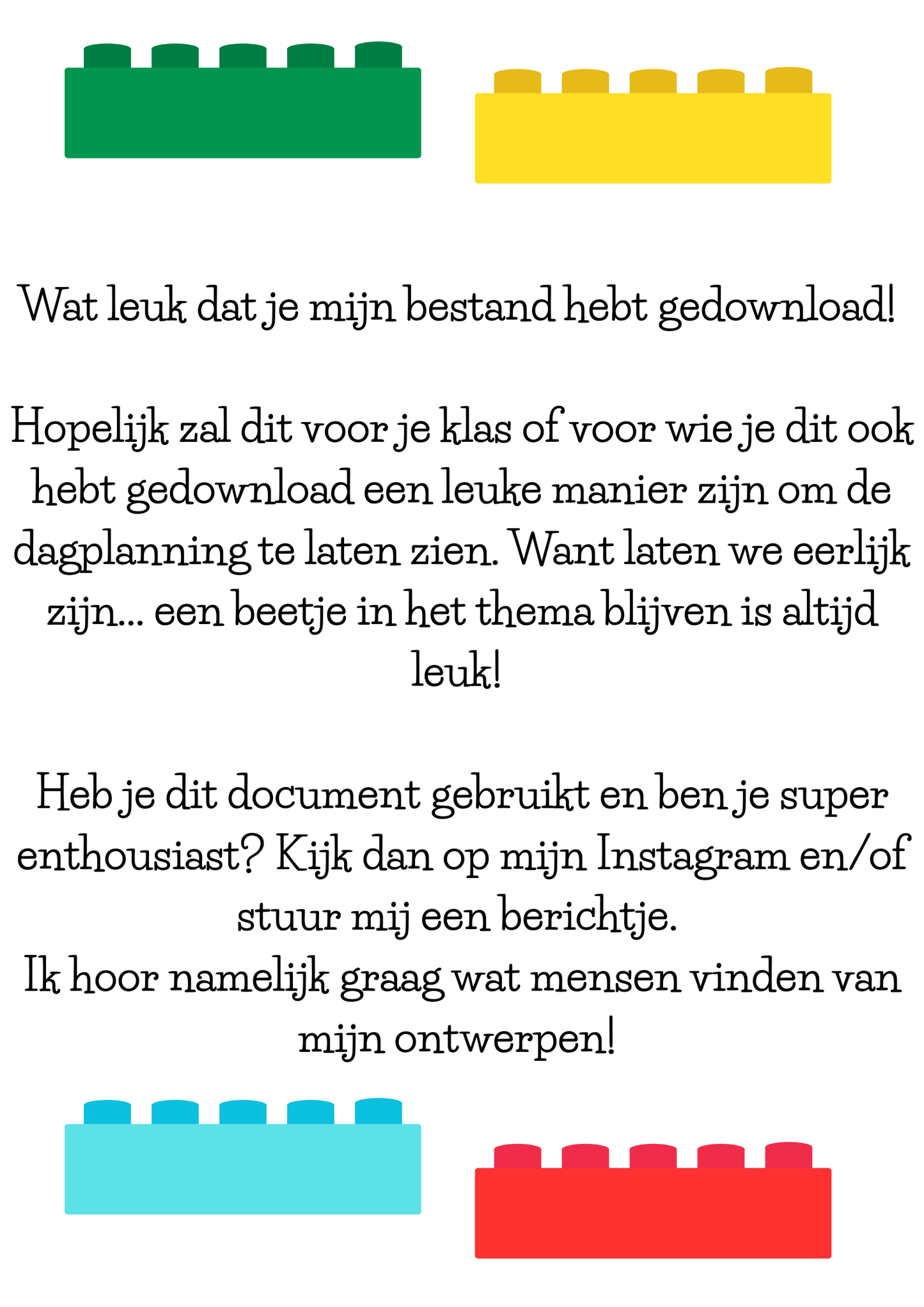 Dagritmekaarten thema 'Bouwstenen'