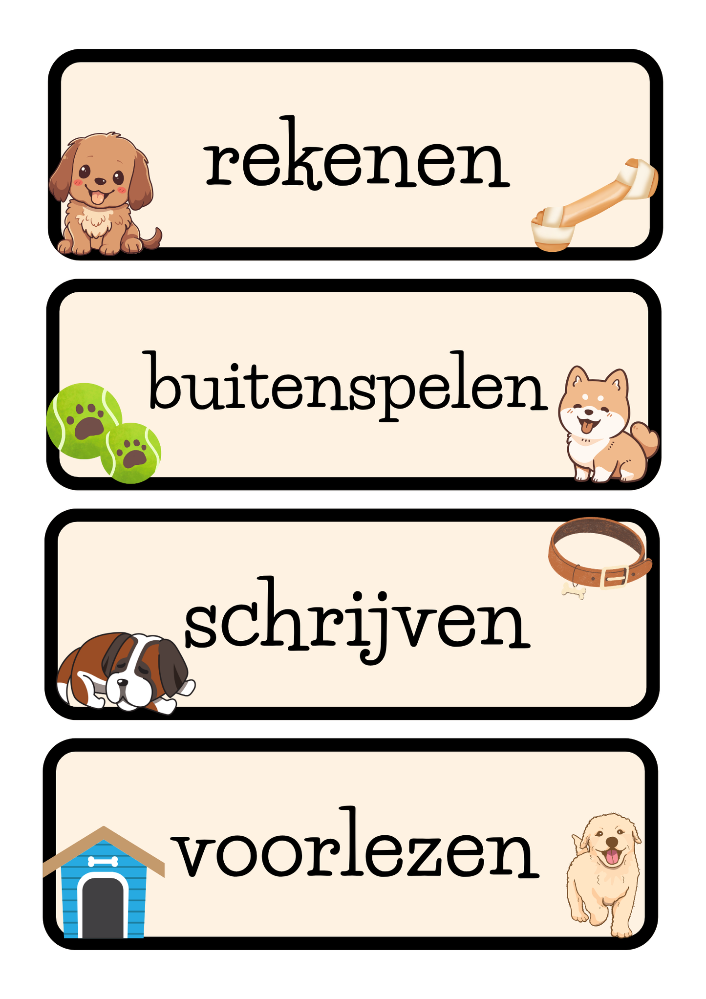 Dagritmekaarten thema 'Honden'