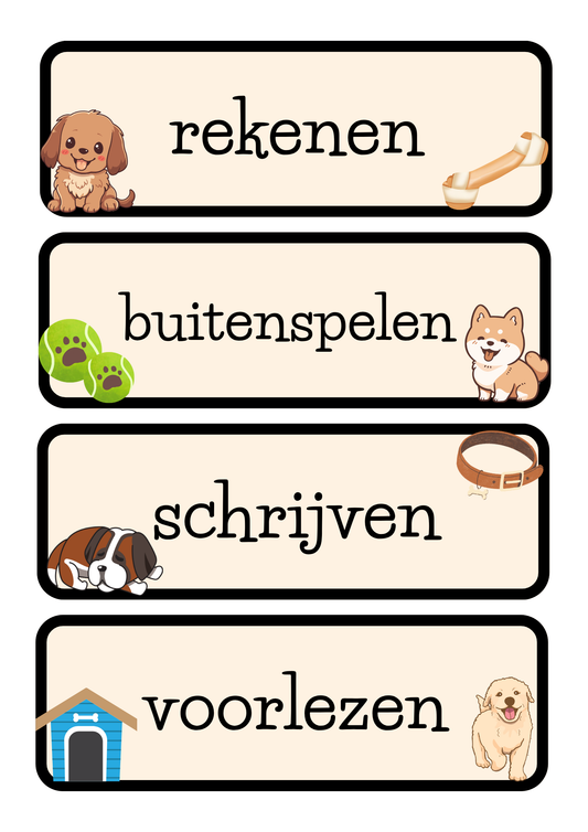 Dagritmekaarten thema 'Honden'