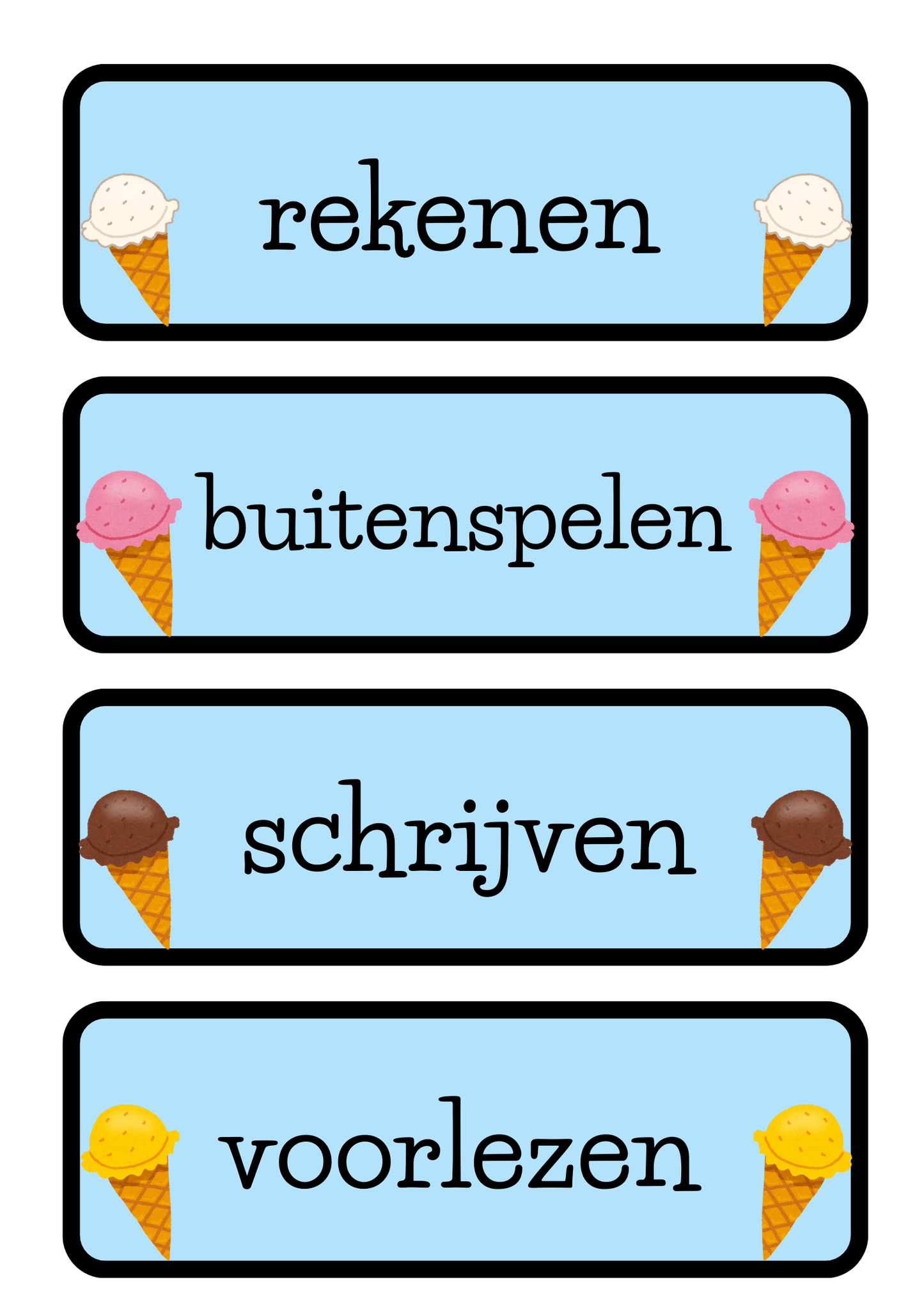 Dagritmekaarten - thema 'Ijsjes'