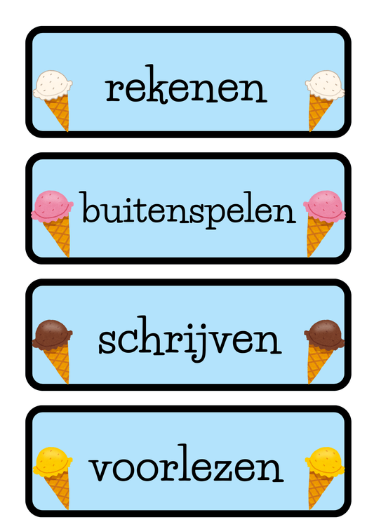 Dagritmekaarten - thema 'Ijsjes'